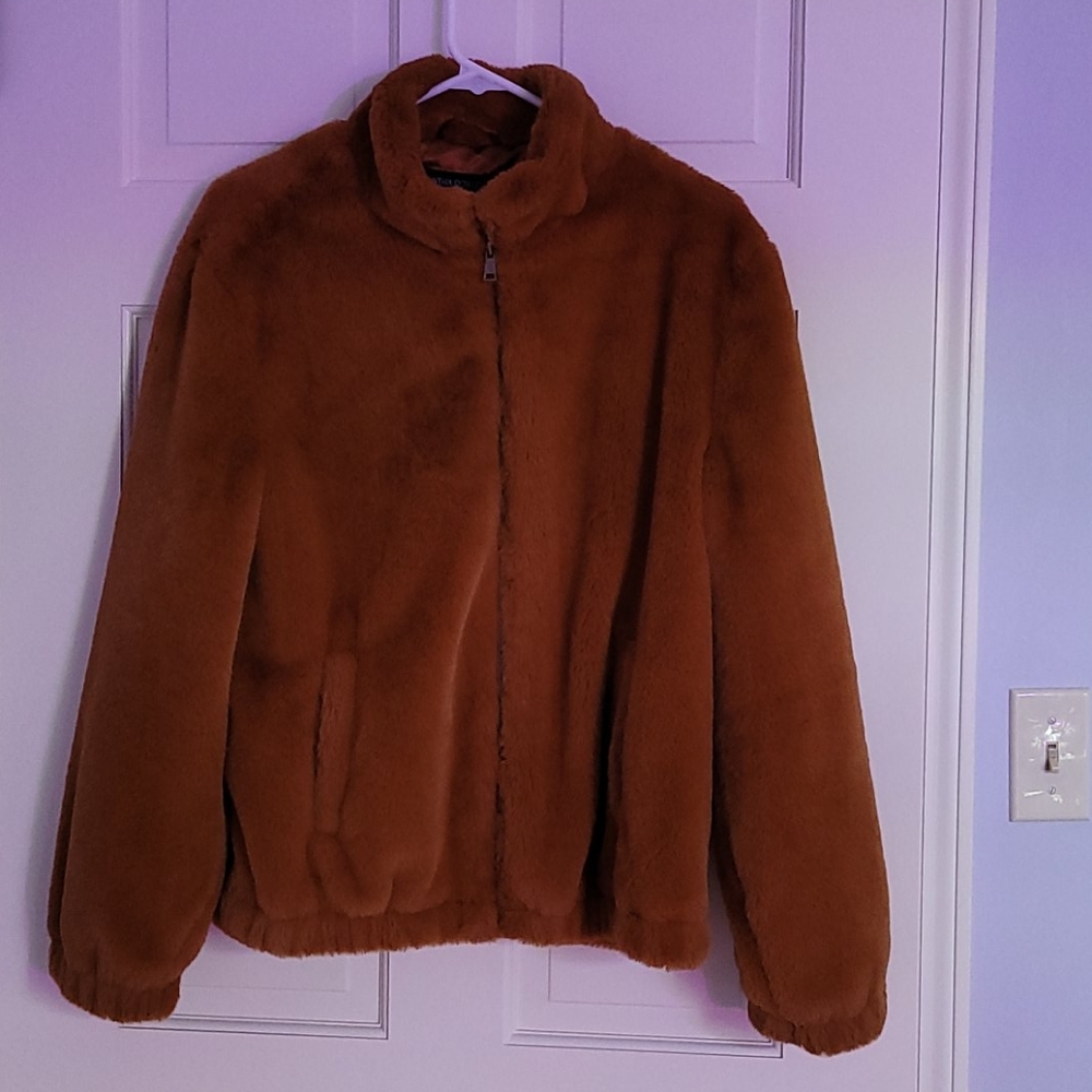 Brown/terracotta teddy jacket from Cynthia Rowley